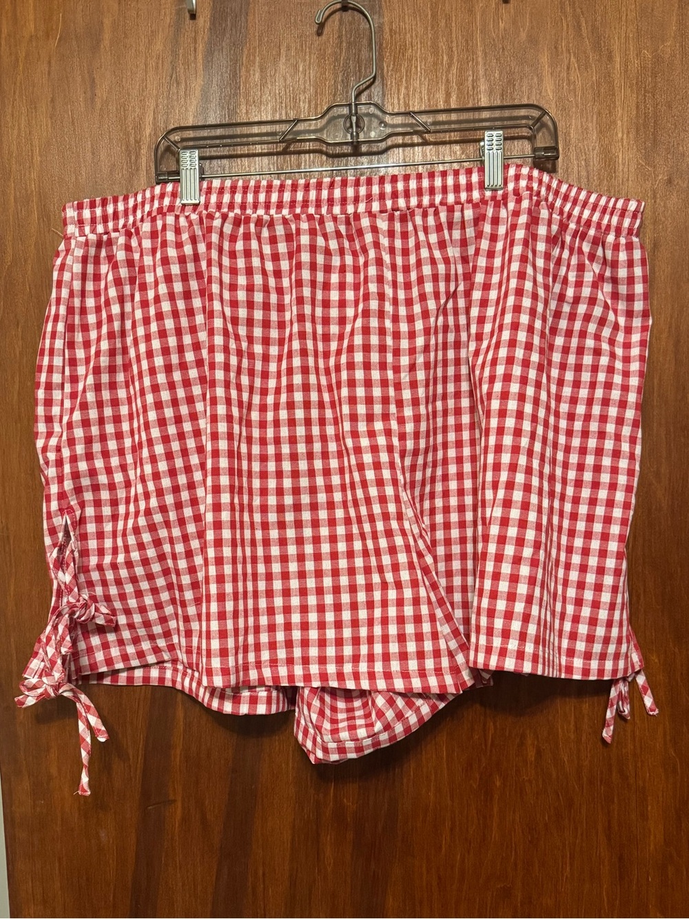 Women’s Plus Size Checkered Plaid Shorts with Tie Sides Size 6XL